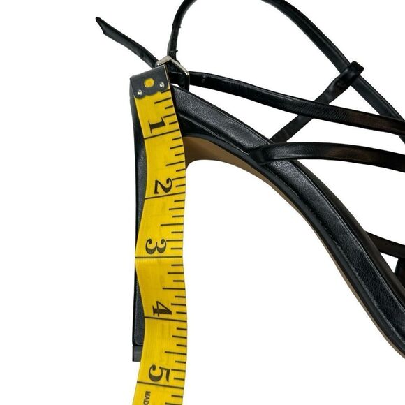 Express High Heels Black Strappy Ankle Wrap Sandal Size 10 - Picture 8 of 17